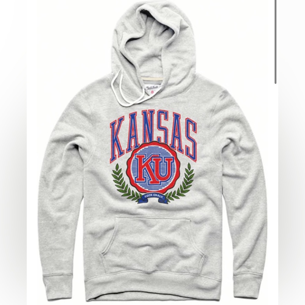 KU Large Gray Men’s Kansas Laurels Hoodie